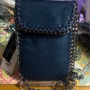 Navy Chain-Trim Crossbody Phone Bag - Women